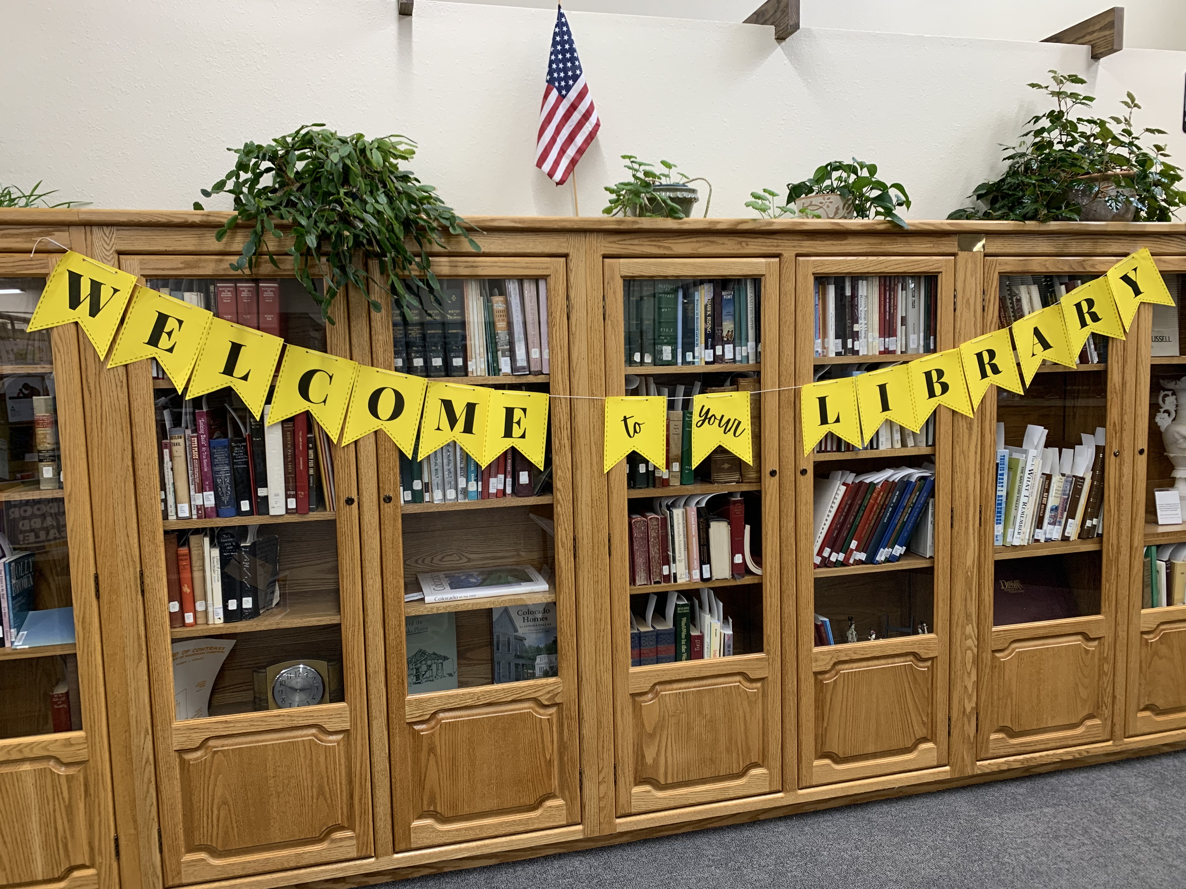 Library Welcome sign